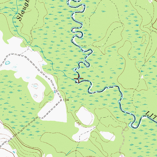 Topographic Map of Slaughter Creek, GA