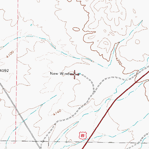 Topographic Map of New Windmill, AZ