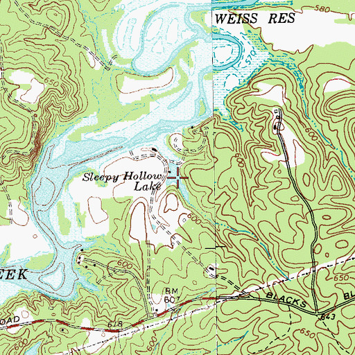 Topographic Map of Sleepy Hollow Lake, GA