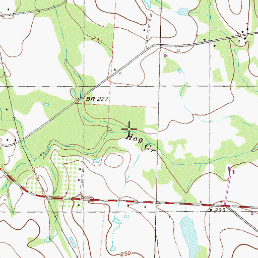 Topographic Map of Sloans Creek, GA