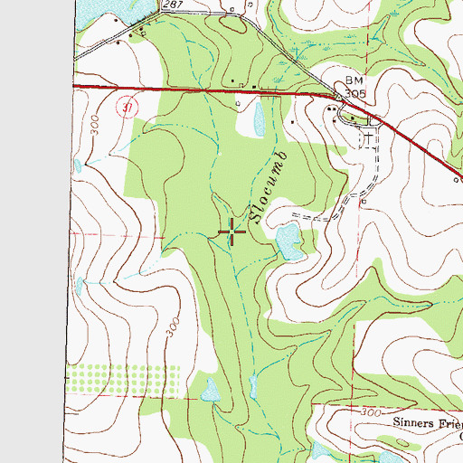 Topographic Map of Slocumb Branch, GA
