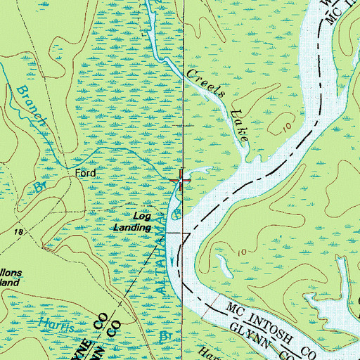 Topographic Map of Smith Branch, GA