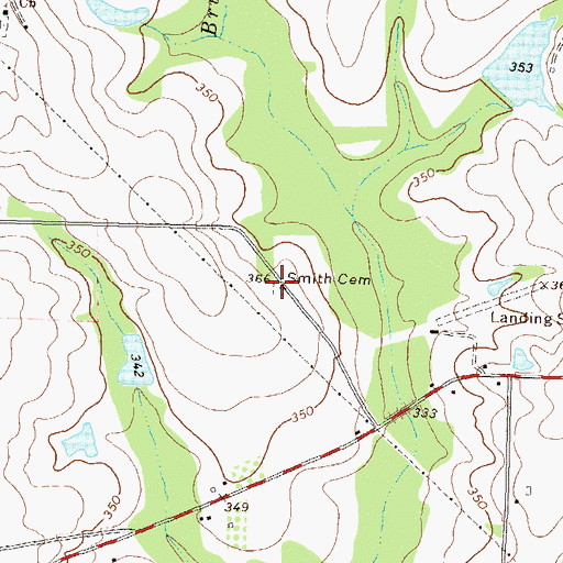 Topographic Map of Smith Cemetery, GA