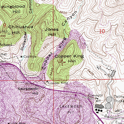Topographic Map of Copper King Hill, AZ