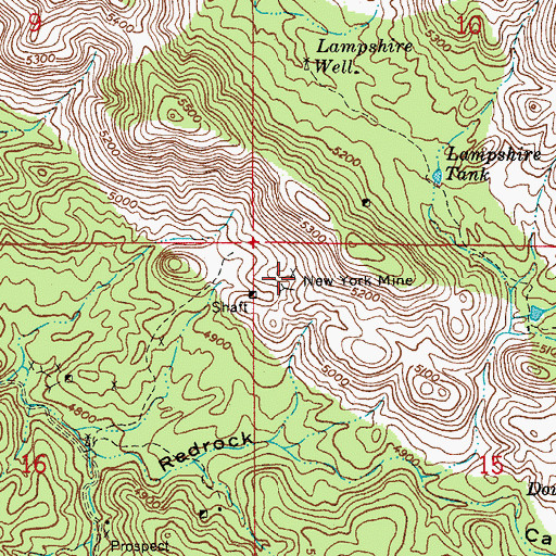 Topographic Map of New York Mine, AZ