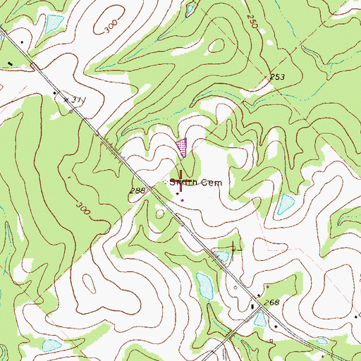 Topographic Map of Smith Cemetery, GA