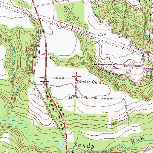 Topographic Map of Smith Cemetery, GA