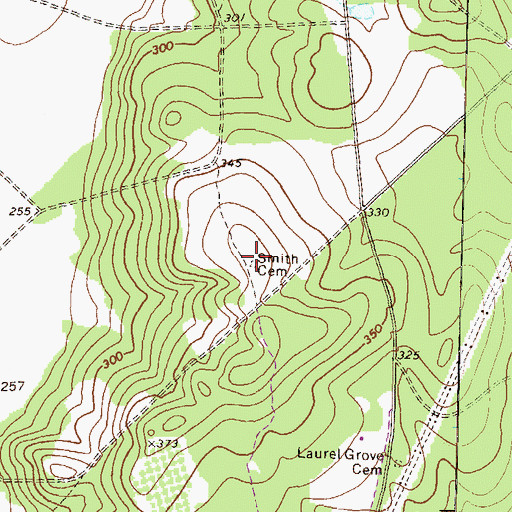 Topographic Map of Smith Cemetery, GA