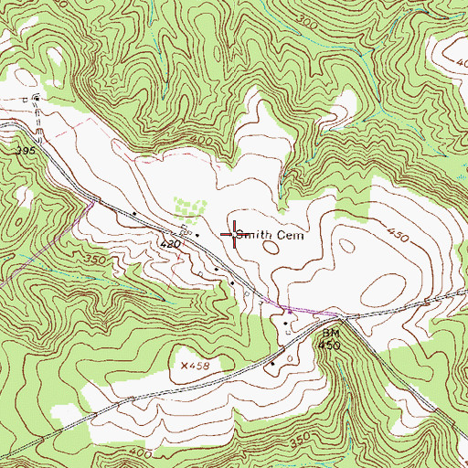 Topographic Map of Smith Cemetery, GA