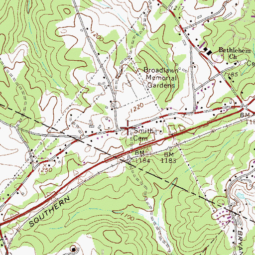 Topographic Map of Smith Cemetery, GA