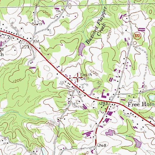 Topographic Map of Smith Cemetery, GA