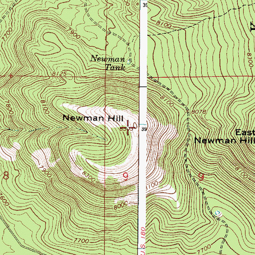 Topographic Map of Newman Hill, AZ