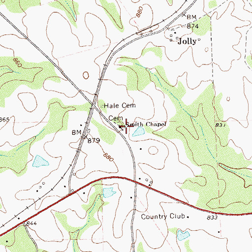 Topographic Map of Smith Chapel, GA