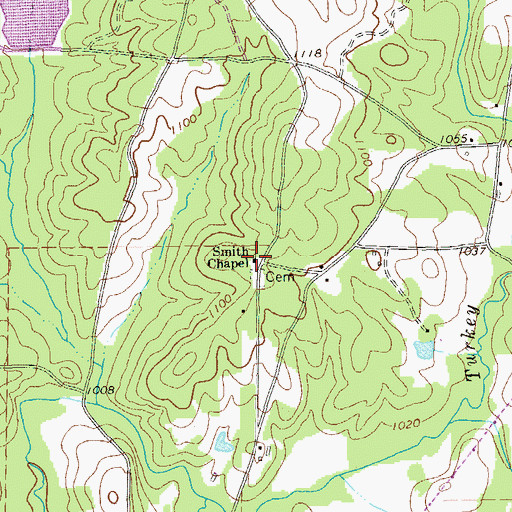 Topographic Map of Smith Chapel, GA
