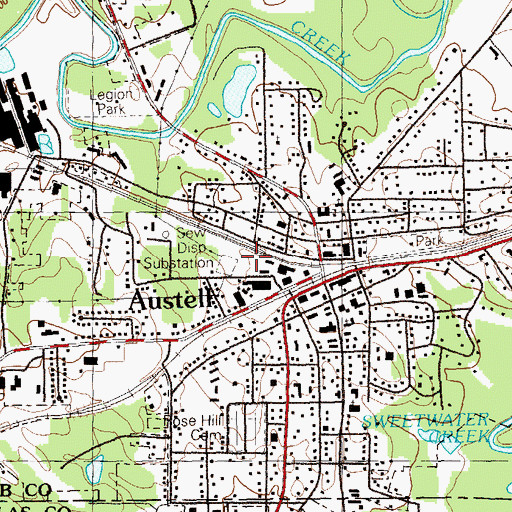 Topographic Map of Smith Chapel, GA