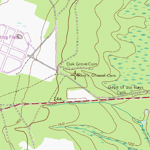 Topographic Map of Smith Chapel Cemetery, GA