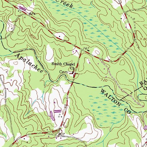 Topographic Map of Smith Chapel Church, GA
