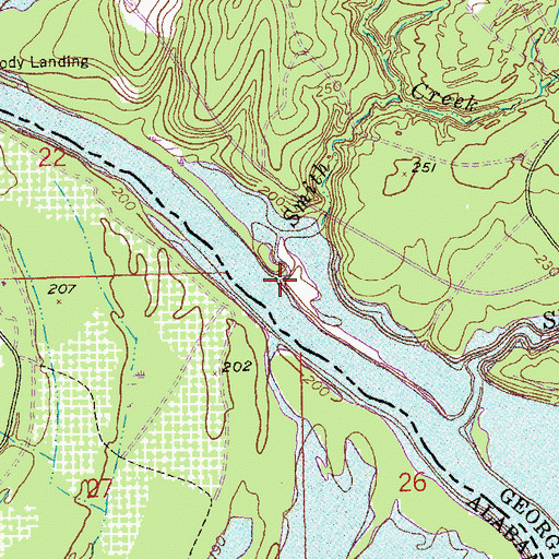Topographic Map of Smith Creek, GA