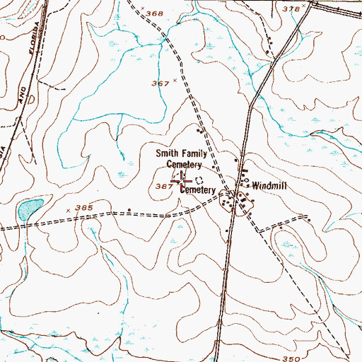 Topographic Map of Smith Family Cemetery, GA