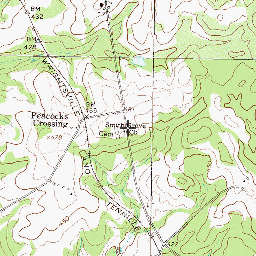 Topographic Map of Smith Grove Church, GA