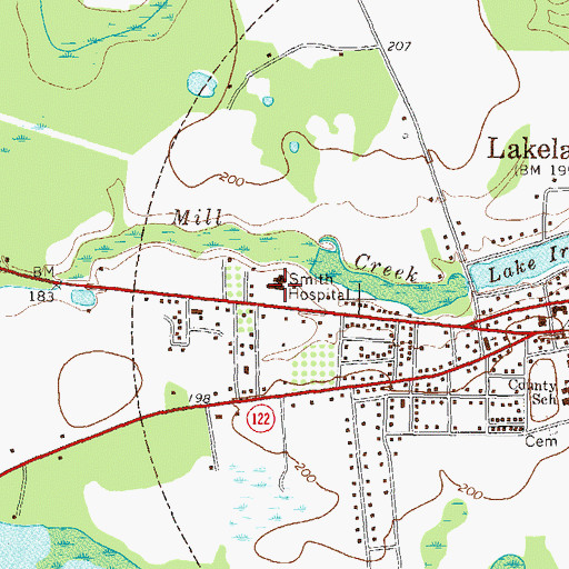 Topographic Map of South Georgia Medical Center Lanier Campus, GA