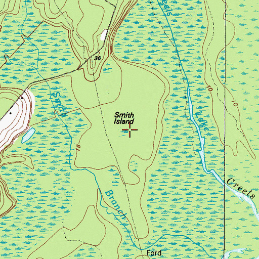 Topographic Map of Smith Island, GA