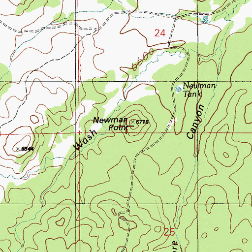 Topographic Map of Newman Point, AZ
