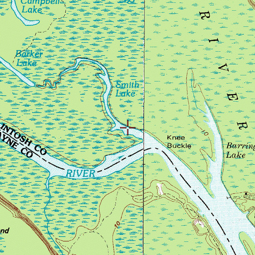 Topographic Map of Smith Lake, GA