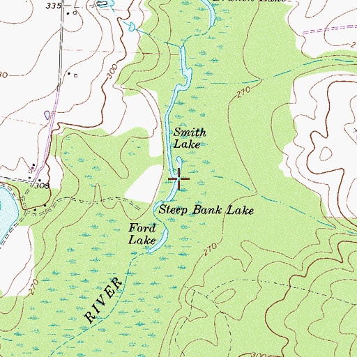 Topographic Map of Smith Lake, GA