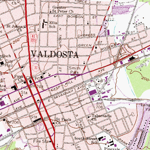 Topographic Map of Smith Park, GA