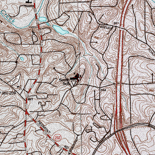Topographic Map of Sarah Smith Elementary School, GA