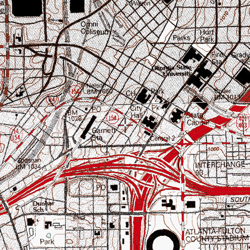 Topographic Map of Smith-Hughes Vocational School, GA