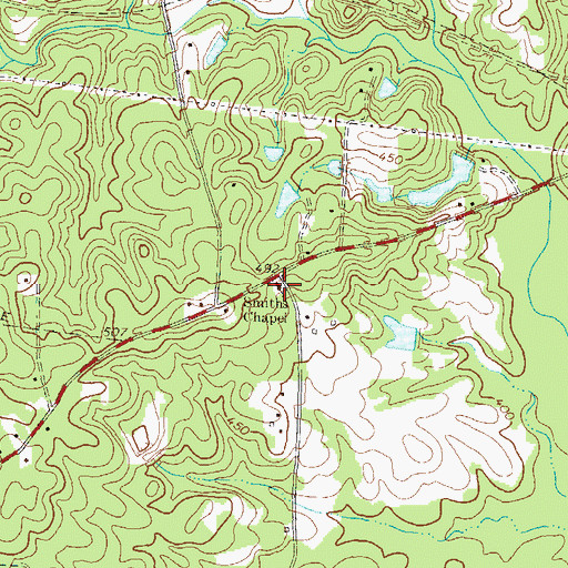 Topographic Map of Smiths Chapel, GA