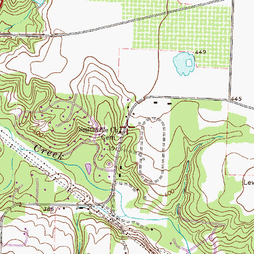 Topographic Map of Smithville Church, GA