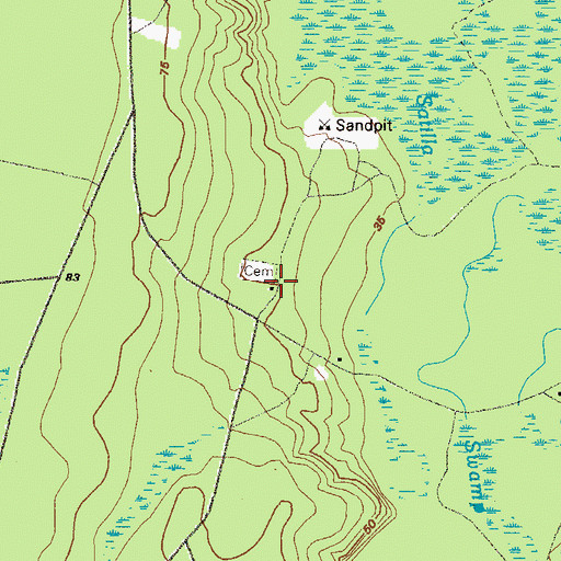 Topographic Map of Smyrna Church, GA