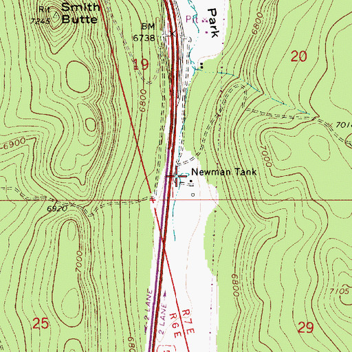 Topographic Map of Newman Tank, AZ