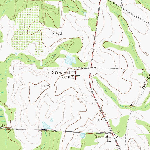Topographic Map of Snow Hill Cemetery, GA