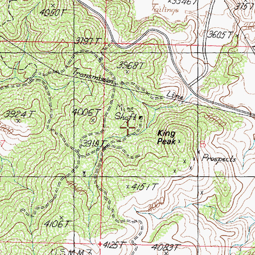Topographic Map of Copper King Mine, AZ