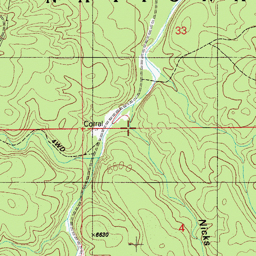 Topographic Map of Nicks Camp Canyon, AZ