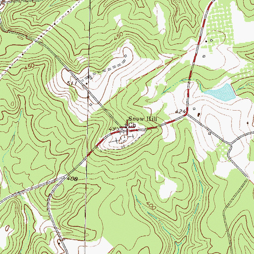 Topographic Map of Snow Hill Church, GA