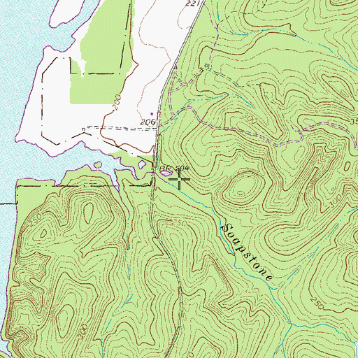 Topographic Map of Soapstone Creek, GA