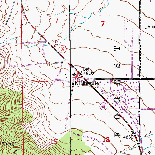 Topographic Map of Nicksville, AZ