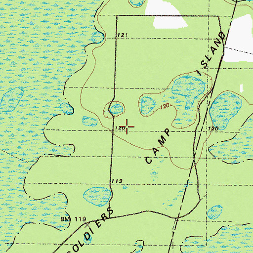 Topographic Map of Soldiers Camp Island, GA