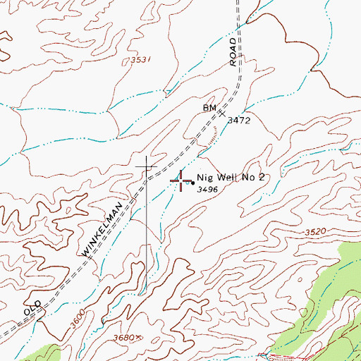 Topographic Map of Nig Well Number Two, AZ