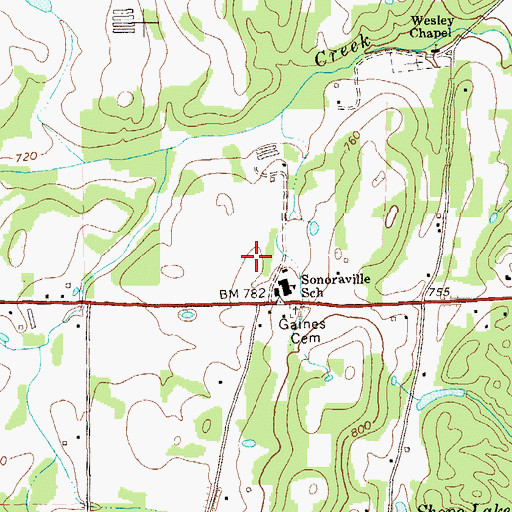 Topographic Map of Sonoraville High School, GA