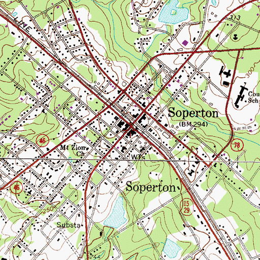 Topographic Map of Soperton, GA