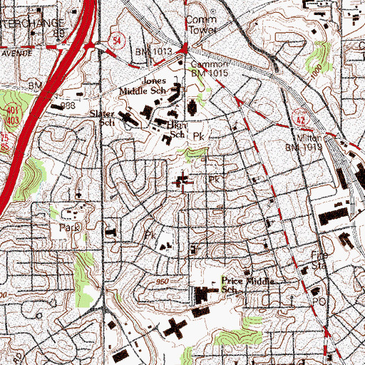 Topographic Map of Lena Jean Campbell School, GA