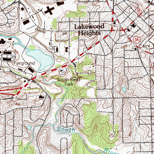 Topographic Map of South Bend Park, GA