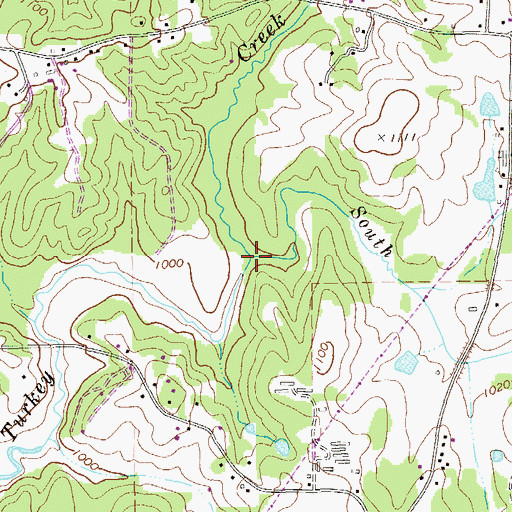 Topographic Map of South Branch Turkey Creek, GA