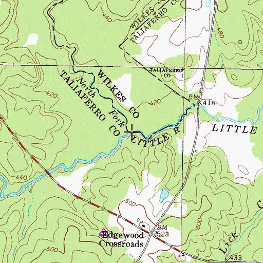 Topographic Map of South Fork Little River, GA